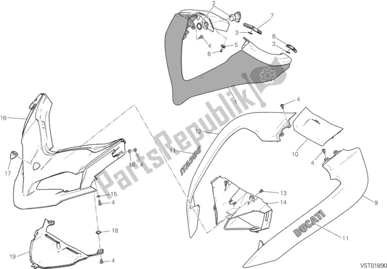 Wszystkie części do Os? Ona Ducati Multistrada 1260 Enduro 2019